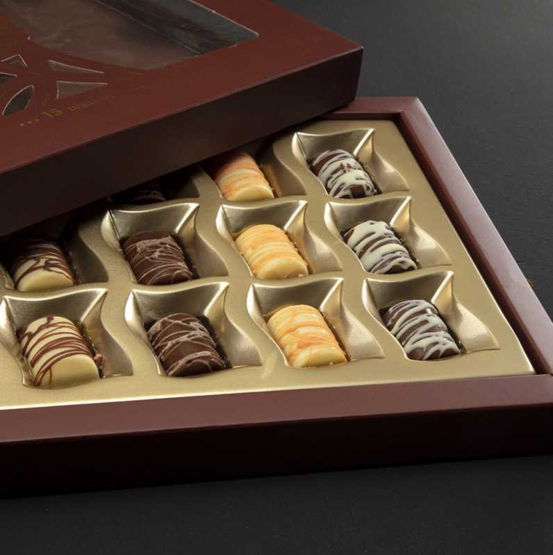 Caixa Personalizada para Bombom Valor Fortuna de Minas - Caixa para Tablete de Chocolate