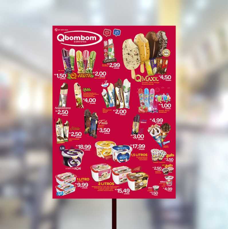 Contato de Gráfica de Banner para Sorvete Esmeraldas - Impressão Tabela Personalizada Sorvete
