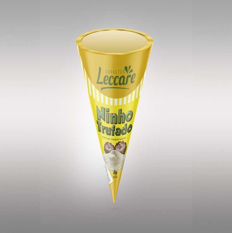 Embalagem Cone Sorvete Barbacena - Papel para Casquinha de Sorvete