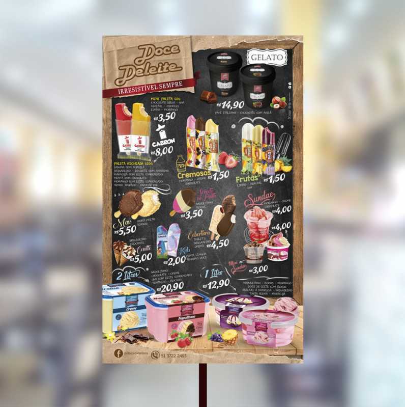 Impressão Cartaz Personalizado Sorvete Preços Cabo Frio - Gráfica de Banner para Sorvete