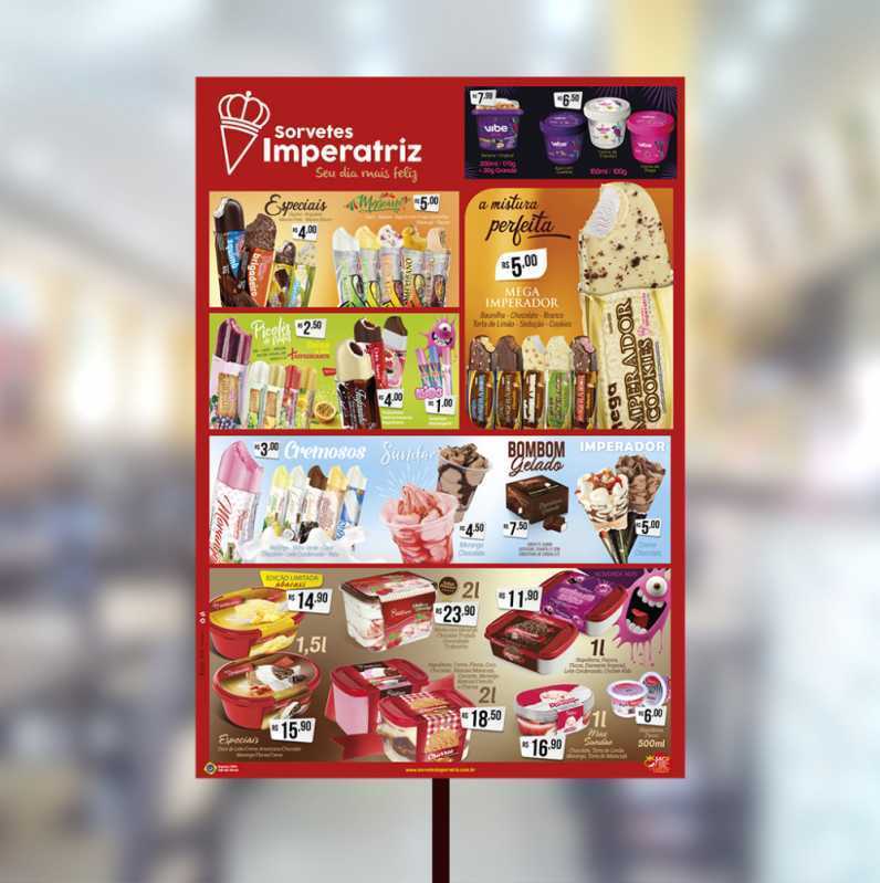 Impressão Cartaz Personalizado Sorvete Campo Alegre - Gráfica Tabela para Sorveteria