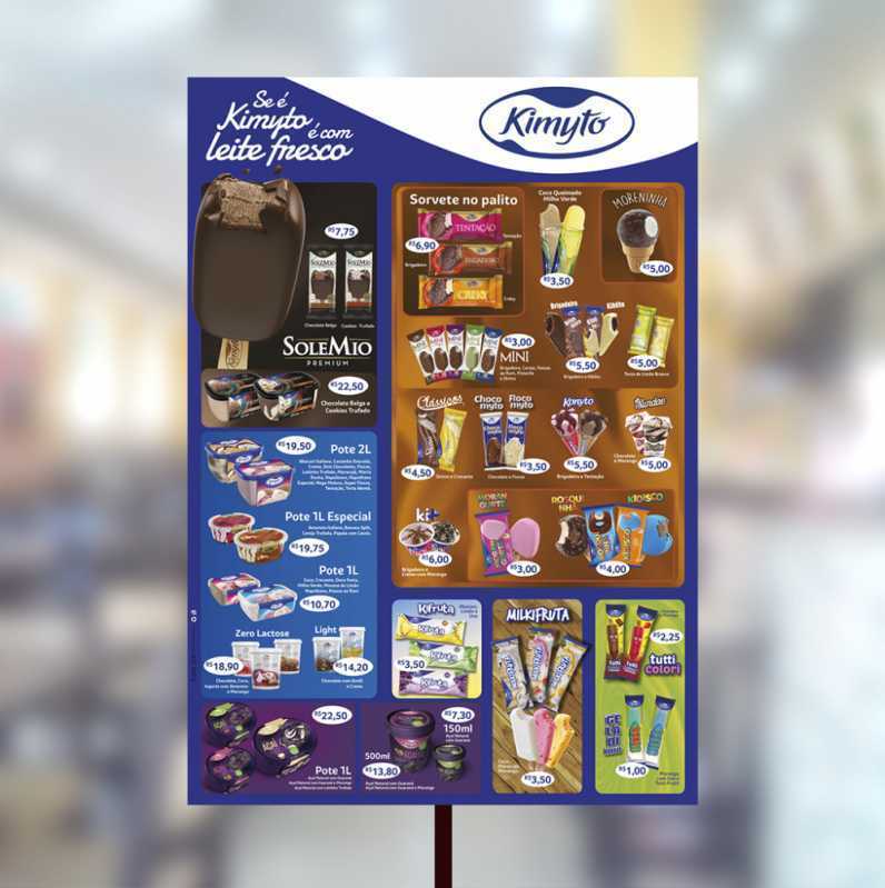 Impressão Tabela Personalizada Sorvete Preços Pindamonhangaba - Gráfica de Banner para Sorvete